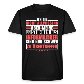 Unmatched performance as a computer scientist - Men's Premium Organic T-Shirt - black - Front - Nico (187cm)