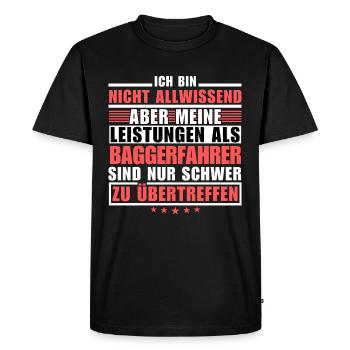 Unrivalled performance as an excavator operator - Men's Premium Organic T-Shirt - black - Front - Nico (187cm)