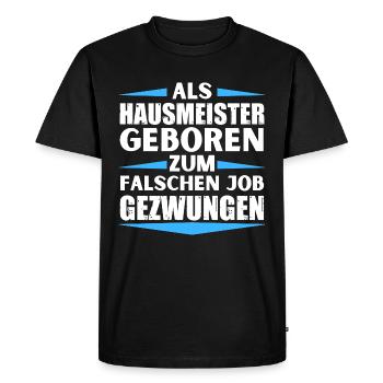 Janitor landed in the wrong job - Men's Premium Organic T-Shirt - black - Front - Nico (187cm)