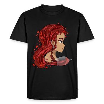 Vin Rouge Femme Rotwein Frau Manga Style Wein - T-shirt Premium bio Homme - noir - Devant - Nico (187cm)