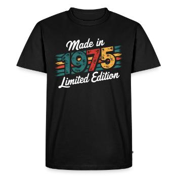 Fabriqué en 1975 Edition Limitée - 50ème Anniversaire - T-shirt Premium bio Homme - noir - Devant - Nico (187cm)
