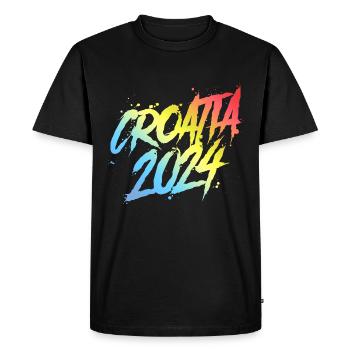 Croatia 2024 Colorful Holiday Team - Men's Premium Organic T-Shirt - black - Front - Nico (187cm)