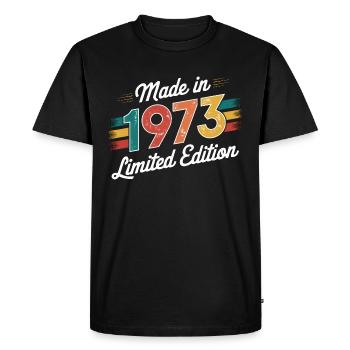 Made In 1973 Limited Edition - 52nd Birthday - Men's Premium Organic T-Shirt - black - Front - Nico (187cm)
