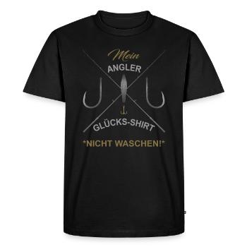 Ma chemise de chance de pêcheur - T-shirt Premium bio Homme - noir - Devant - Nico (187cm)