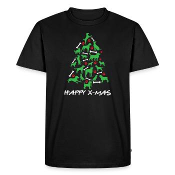 Joyeux Noël chien arbre de Noël - T-shirt Premium bio Homme - noir - Devant - Nico (187cm)