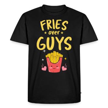 Frites français Chemise drôle disant en cadeau - T-shirt Premium bio Homme - noir - Devant - Nico (187cm)