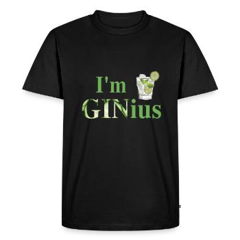 Gin - i am Ginius, funny - Men's Premium Organic T-Shirt - black - Front - Nico (187cm)