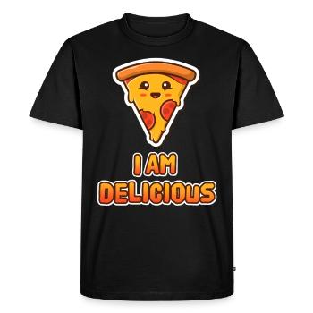 Pizza pizzas pizzas pizzas manger délicieux sort - T-shirt Premium bio Homme - noir - Devant - Nico (187cm)