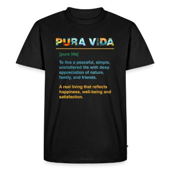 Pura Vida Définition Sagesse Amérique centrale - T-shirt Premium bio Homme - noir - Devant - Nico (187cm)