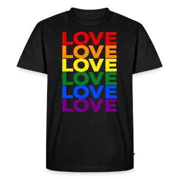 Fierté LGBT Gay Love Arc-en-ciel LGBTQ CSD Cadeau - T-shirt Premium bio Homme - noir - Devant - Nico (187cm)