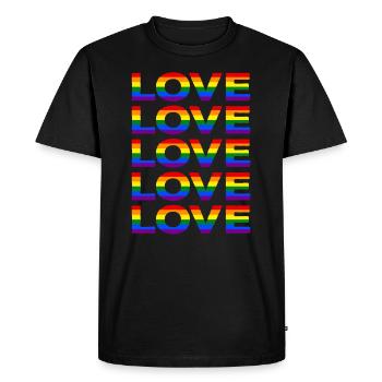 Fierté LGBT LGBTQ Rainbow Flag Love CSD Cadeau - T-shirt Premium bio Homme - noir - Devant - Nico (187cm)