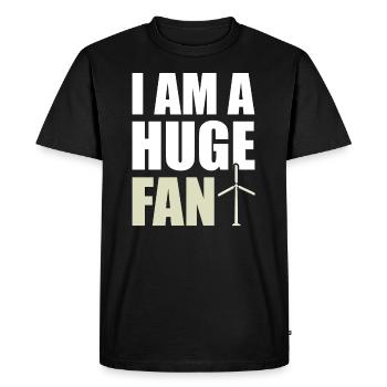 I Am A Huge Fan Wind Power Climate Protection Wind Energy - Men's Premium Organic T-Shirt - black - Front - Nico (187cm)