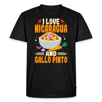 Love Nicaragua Gallo Pinto Cuisine d’Amérique centrale - T-shirt Premium bio Homme - noir - Devant - Nico (187cm)
