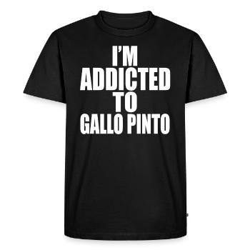 Accro aux plats de riz Gallo Pinto Costa Rica - T-shirt Premium bio Homme - noir - Devant - Nico (187cm)