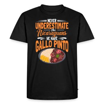 Ne sous-estimez jamais les Nicaraguayens ont Gallo Pinto - T-shirt Premium bio Homme - noir - Devant - Nico (187cm)