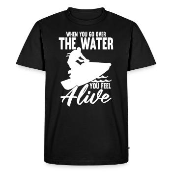 Jet Ski Walk Over Water Water Sports Gift - Men's Premium Organic T-Shirt - black - Front - Nico (187cm)