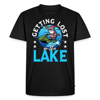 Se perdre sur le bateau à moteur jet skieur du lac - T-shirt Premium bio Homme - noir - Devant - Nico (187cm)