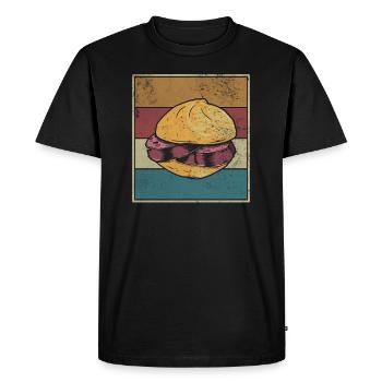 Vintage Leberkäsweckle Retro Fleischkässemmel - T-shirt Premium bio Homme - noir - Devant - Nico (187cm)