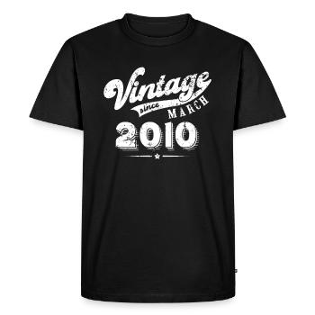Millésime depuis Mars 2010 Cadeau d’anniversaire - T-shirt Premium bio Homme - noir - Devant - Nico (187cm)