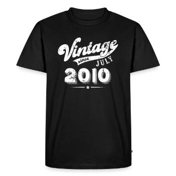 Millésime depuis Juillet 2010 Cadeau d’anniversaire - T-shirt Premium bio Homme - noir - Devant - Nico (187cm)