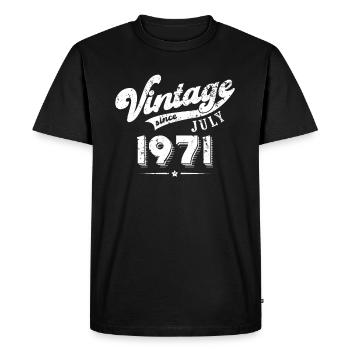 Vintage since July 1971 Birthday Gift - Men's Premium Organic T-Shirt - black - Front - Nico (187cm)
