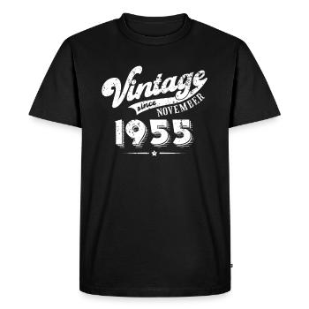 Vintage depuis Novembre 1955 Cadeau d’anniversaire - T-shirt Premium bio Homme - noir - Devant - Nico (187cm)