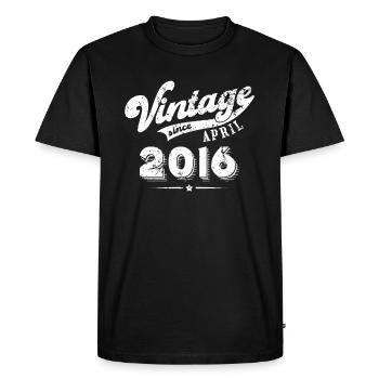 Millésime depuis Avril 2016 Cadeau d’anniversaire - T-shirt Premium bio Homme - noir - Devant - Nico (187cm)