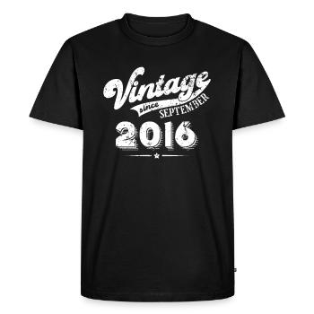 Millésime depuis Septembre 2016 Cadeau d’anniversaire - T-shirt Premium bio Homme - noir - Devant - Nico (187cm)