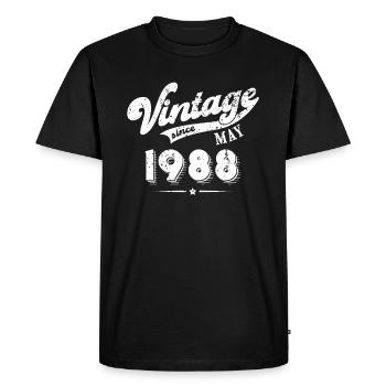 Vintage since May 1988 Birthday Gift - Men's Premium Organic T-Shirt - black - Front - Nico (187cm)