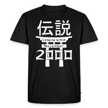 Légende depuis novembre 2000 Cadeau d’anniversaire - T-shirt Premium bio Homme - noir - Devant - Nico (187cm)