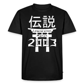Légende depuis mars 2003 Cadeau d’anniversaire - T-shirt Premium bio Homme - noir - Devant - Nico (187cm)