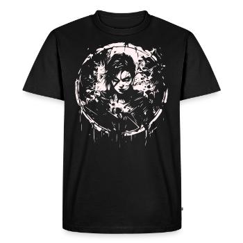 Sorcière Halloween Fantasy Magie Gaming Steampunk Emo - T-shirt Premium bio Homme - noir - Devant - Nico (187cm)