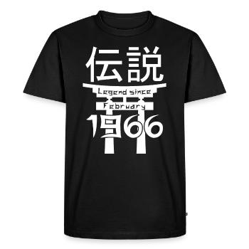 Légende depuis février 1966 Cadeau d’anniversaire - T-shirt Premium bio Homme - noir - Devant - Nico (187cm)