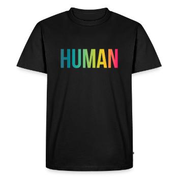 humanely - Men's Premium Organic T-Shirt - black - Front - Nico (187cm)