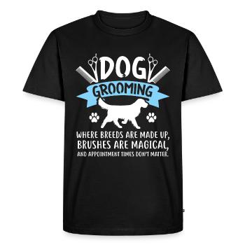 Toilettage de chiens - où les races sont constituées ... - T-shirt Premium bio Homme - noir - Devant - Nico (187cm)