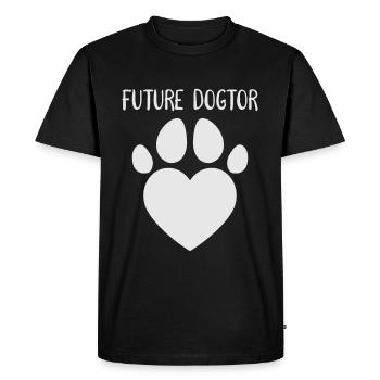 Futur Dogtor Vétérinaire Vet Amoureux des chiens - T-shirt Premium bio Homme - noir - Devant - Nico (187cm)