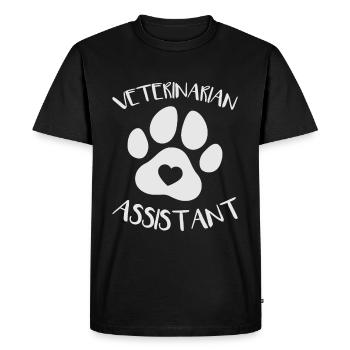 Réceptionniste vétérinaire Vétérinaire Assistant - T-shirt Premium bio Homme - noir - Devant - Nico (187cm)