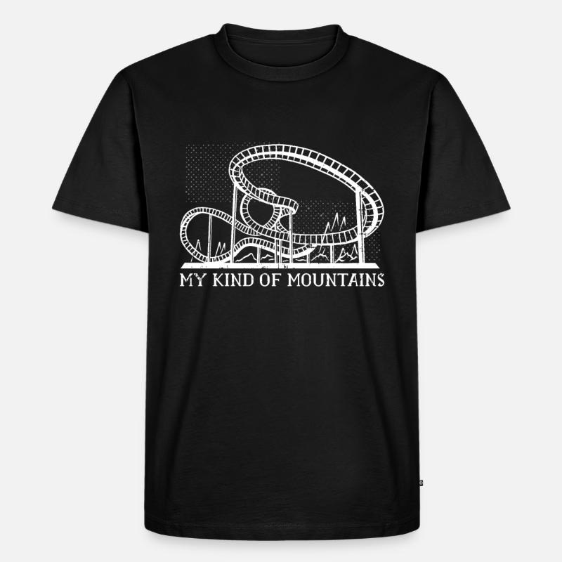 Achterbahn Vergnügungspark - Männer Premium Bio T-Shirt - Schwarz