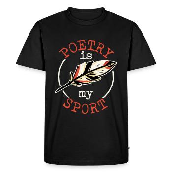 Poesie ist mein Sport Poet Writer - Männer Premium Bio T-Shirt - Schwarz - Vorne - Nico (187cm)