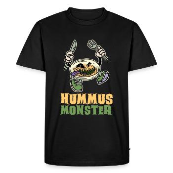 Hummus Monster - Men's Premium Organic T-Shirt - black - Front - Nico (187cm)