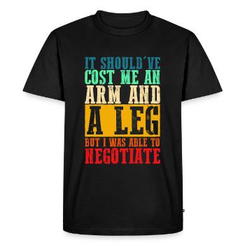 Amputé Il m'a coûté un bras et une jambe - T-shirt Premium bio Homme - noir - Devant - Nico (187cm)