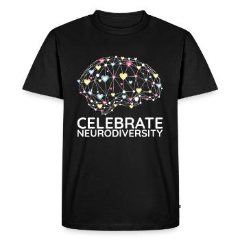 Célébrer la neurodiversité L'autisme - T-shirt Premium bio Homme - noir - Devant - Nico (187cm)