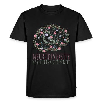 Célébrer la neurodiversité L'autisme - T-shirt Premium bio Homme - noir - Devant - Nico (187cm)