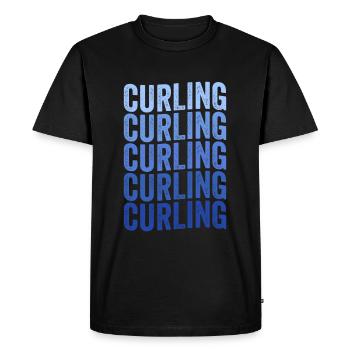 Joueur de curling - T-shirt Premium bio Homme - noir - Devant - Nico (187cm)