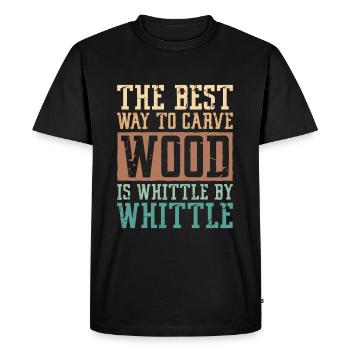 Sculpture sur bois Quittage - T-shirt Premium bio Homme - noir - Devant - Nico (187cm)