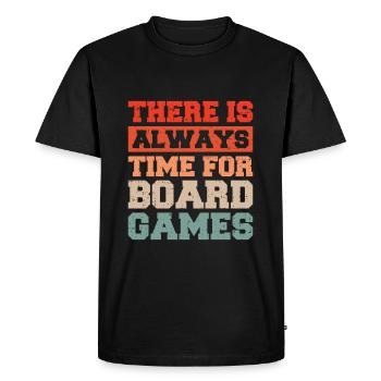 Il y a toujours du temps pour les jeux de société - T-shirt Premium bio Homme - noir - Devant - Nico (187cm)