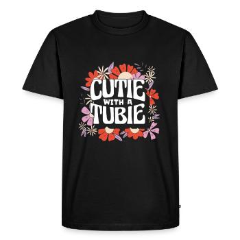 Tube d'alimentation Cutie With A Tubie - T-shirt Premium bio Homme - noir - Devant - Nico (187cm)