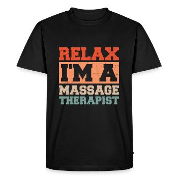 Massothérapie Relax Je suis un massothérapeute - T-shirt Premium bio Homme - noir - Devant - Nico (187cm)