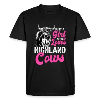 Vaches écossaises Highlander Cattle Highlander - T-shirt Premium bio Homme - noir - Devant - Nico (187cm)