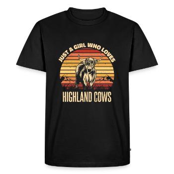 Vaches écossaises Highlander Cattle Highlander - T-shirt Premium bio Homme - noir - Devant - Nico (187cm)